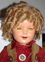 Rare American Composition Doll Depicting Shirley Temple in Texas